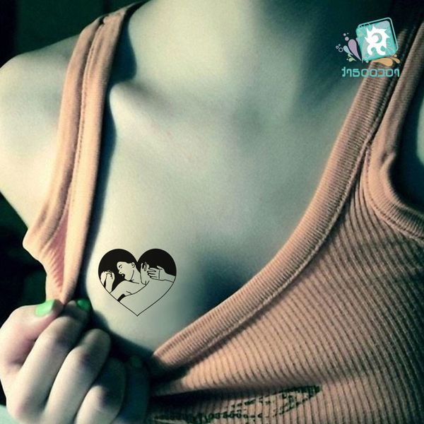 Tatuaje temporal del Día de San Valentín, tatuajes falsos, pegatina de maquillaje para la piel en el cuerpo, tamaño pequeño para parejas, arte moderno, tatuajes impermeables