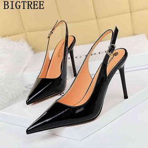 Valentine Chaussures Dames Talons Noir Pompes Femmes Stiletto Slingbacks Robe Femmes Fétiche Haute Sexy Tacones220513