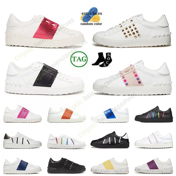 Zapatos de San Valentín hombres originales mujeres zapatillas abiertas zapatos blancos plateados dorados dorados zapato para un plato forma de plato baja dhgate zapatilla casual 36-46 vv0s