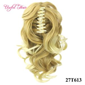 Belleza de San Valentín Cola de caballo clip de garra extensión de cabello Colas de caballo cortas Pelo sintético rizado Cola de caballo Postizo Garra Cola de caballo para mujeres negras