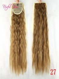 Cadeau de Saint Valentin Postiches de queue de cheval Cordon de serrage Queues de cheval peigne queue de cheval extension de cheveux blonds clip dans les extensions de cheveux pour blac2337567