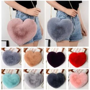 Valentijnsdag Gilrs Snoep Kleuren One-Schoudertassen Party Favor Leuke Liefde Hartvorm-tas Pluche Mode Mooie tas Gift FY3634