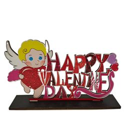 Día de San Valentín Adornos de madera Craft sin terminar Holidaciones Decoraciones colgantes de fiesta Decoraciones de bricolaje