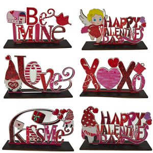 Signos de decoración de mesa de San Valentín Be Mine Sign Love Happy Valentine Boda de madera Aniversario Fiesta de compromiso Decoraciones de mesa