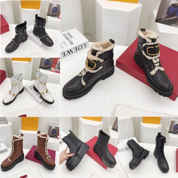 Valtion Bottes Fashion Designer Cheville Meilleure qualité Femmes 2021 Chaussures Hiver Doots Dames En Cuir Véritable Vintage Haut Haut Femmes Plat Cheville E Boot Plus 35-40