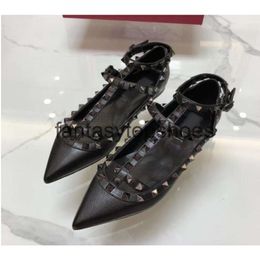 Chaussures de valeurs Valentines VT Valentine Designers Rivets plats sandales STRAPE MODE STRAPE FLAT CLASSIQUES CLASSIQUES NOIR NUDE SHOIS Taille 34431365007