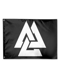 Valknut Viking Age Symbol Norse Warrior Flag 3x5ft Digital Polyester Outdoor Use Use Club Printing Banner et Flags WH3244679