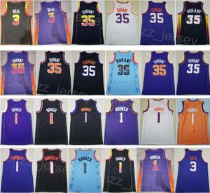 Valley City Kevin Durant Basketball Jersey 35 Obtenido a Devin Booker 1 Bradley Beal 3 Todos Ed Breathable Declaración para fanáticos del deporte Equipo Blanco Blanco Púrpura Venta