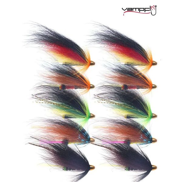 Vampfly 10 pièces en laiton Conehead Tube Juction Streamer pêche mouches ensemble pour truite saumon 240312