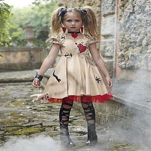 Costumes de vampire pour filles, Costume d'halloween pour enfants, Costume de mariage fantôme de mariée, fleur, sorcière, Voodoo Disfraz183t