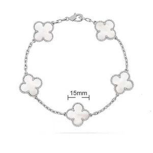 Van 4/quatre feuilles trèfle charme 6 couleurs bracelets bracelet chaîne 18 carats or agate coquille nacre pour femmes fille mariage en gros 2024 H46o