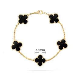 Van 4/quatre feuilles Van Clover Charm 6 couleurs Bracelets bracelet chaîne 18 carats or Agate coquille nacre pour femmes fille mariage en gros A5xx