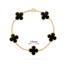 Van 4/quatre feuilles Vanly Cleefly Clover Charm 6 couleurs Bracelets bracelet chaîne or 18 carats agate coquille nacre pour femmes fille mariage en gros