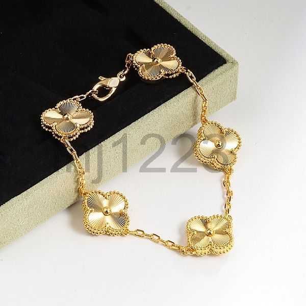 Van Pulsera Diseñador Mujeres Pulseras de Calidad Original Trébol Cadena para Mujer Brazalete Brazaletes Cadenas Braclet de Oro Moda de Lujo 1510z2