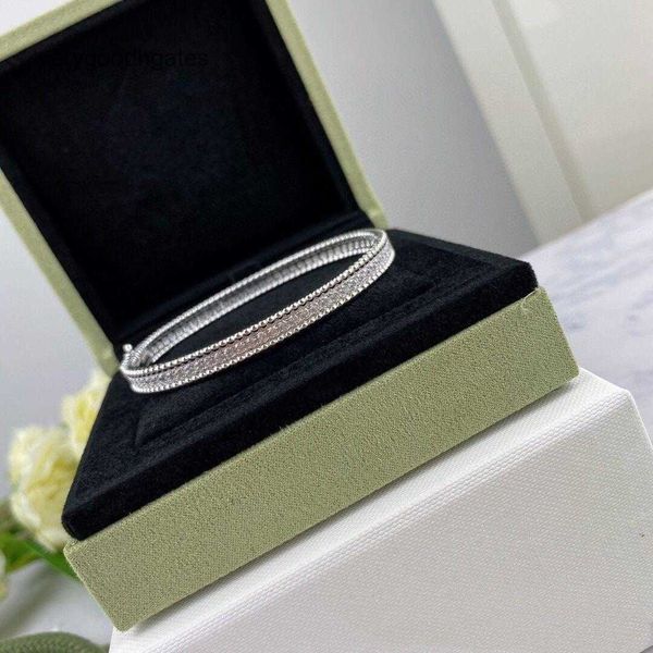 Van Cl AP Classic Fanjia Bracelet en diamant One Row 925 STERLING Silver plaqué 18 carats avec perles Edge Single Piece pour femmes 0fzk