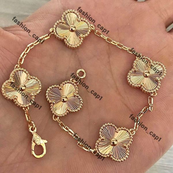 Van Cleeg Pulsera Pulseras con dijes Lujo Van Clover Pulsera de diseñador Perla 4 hojas Oro de 18 quilates Marca láser Brazalete Collar Pendientes Boda Un joyero Van Vanish Van 881