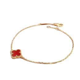 Van-Clef Arpes Bracelet Designer Femmes Qualité Originale V Or Simple Mini Trèfle À Quatre Feuilles Bracelet Épaissi Plaqué Or Rose 18 Carats Tendance De La Mode