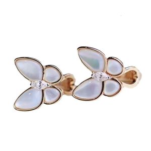 Van-Clef Arpes Boucle D'oreille Designer Femmes Top Qualité Charme Papillon Oreille Pat Boucles D'oreilles V Or Épais Plaqué Or Rose 18 Carats Beimu Or Rose Grade Accessoires Pour Femmes