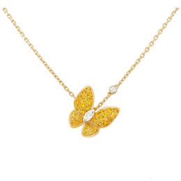 Van-Clef Arpes Ketting Designer Dames Originele Kwaliteit Vier Klaver Kettingen Vrouwelijk Staal Lucky Gras Sleutelbeen Diamanten Kettingen Gouden Tennisketting