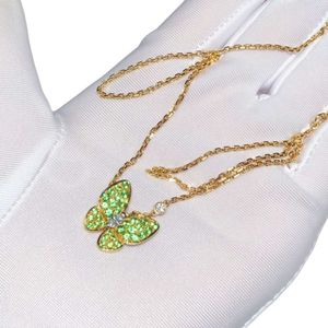Van-clef Arpes ketting ontwerper vrouwen originele kwaliteit vlinder ketting Womens 18k Rose Gold Diamond kraag ketting mode veelzijdig