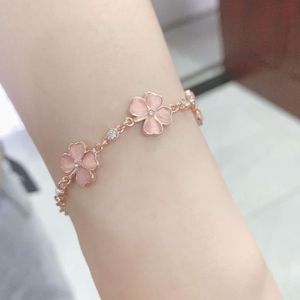 Van Clover Bracelet Designer Crystal Clover 925 Sterling Silver Bracelet Women's Design High Quality Hundred Jewelry Gift