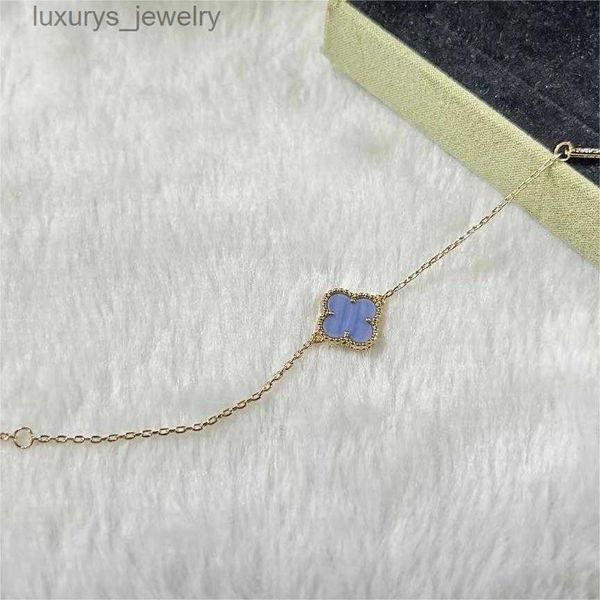 Van Clover Bracelet Designer Bijoux Luxury Brand Love Charm pour les femmes Purple Stone Bling Diamond Turquie cohérente Nai Wx69