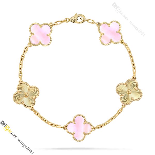 Van Clover Bracelet Laser Match Designer Bracelet Fomen Femmes 18K Bijoux en or Titane en acier en or n'a jamais fondu non allergique, or / argent / rose, magasin / 21417581