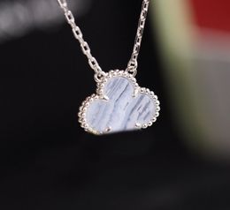 Van Clover – collier pendentif à breloque avec coquille d'agate, pierre naturelle pour femmes, bijoux cadeau de mariage