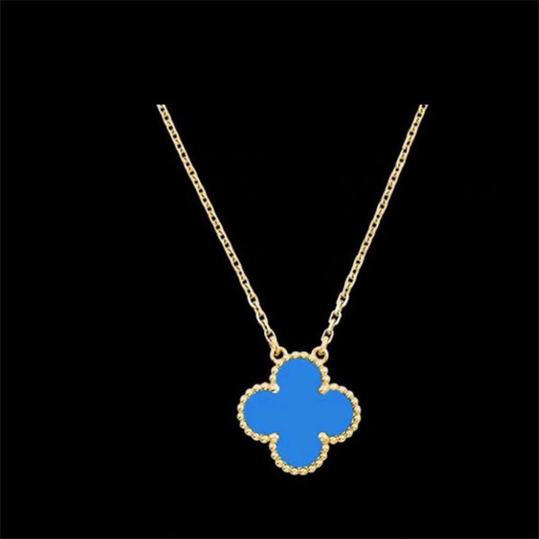 Van Clover Collier Cleef trèfle à quatre feuilles colliers de luxe créateur trèfle pendentif collier boucles d'oreilles ensemble de bijoux cadeau pour femme avec boîte