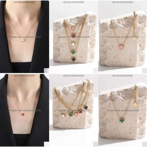 Van Clover – collier de styliste, pendentif à quatre feuilles, lumière sicilienne, luxe, Double face, herbe, or, petit, Simple, Mini collier porte-bonheur
