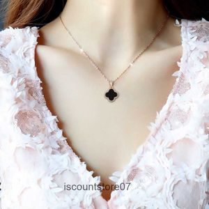 Van Clover – collier de styliste, pendentif à quatre feuilles, Version coréenne, Double face, herbe porte-bonheur, clavicule féminine SimpleDGHN