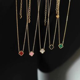 Van Clover kettingontwerper Vier hanger Siciliaans licht Luxe Dubbelzijdig gras Goud Kleine eenvoudige Mini Lucky Collar Chain Vrouw