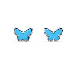 VAN ontwerper blauwe vlinder oorbellen om edelsteen oorbellen te verzamelen 18 k vergulde zwarte onyx Valentijnsdag bruiloft sieraden cadeau oorbellen moeder
