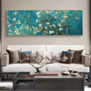 Van Gogh – peintures sur toile avec fleurs d'amandier, reproductions d'œuvres d'art de renommée mondiale, tableau d'art mural, décoration de maison, 240327