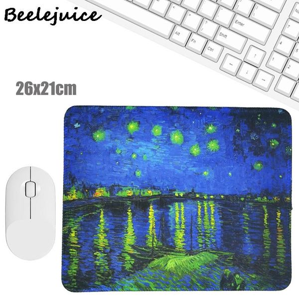 Van gogh peinture à l'huile ciel étoilé bureau créatif clavier Pad Kawaii ordinateur portable tapis de souris anti-dérapant tapis de bureau personnalisé tapis de bureau cadeaux