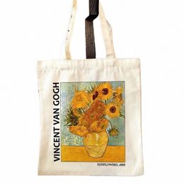 Van Gogh Pintura Mujeres Lienzo Bolsa de hombro Bolsa de asas de alta capacidad Estética Tienda Bolsas Cott Bolsos Libros Bolsa para niñas y6Qq #