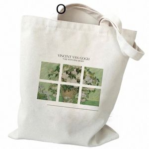 Van Gogh sac de magasin sac à main d'épicerie bolsas de tela fourre-tout bolsa sac de magasin sac fourre-tout en jute tissu personnalisé A2B3 #