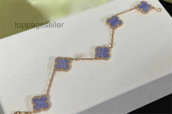 Van Jewelry Clover Bracelet Luxury Brand Love Clover Designer Charm Bracelet For Women Light Purple Stone Bling Diamond Turquie cohérent Tennis Nai