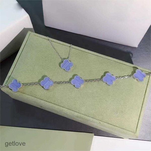 Van Jewelry Vanclef Bracelets trèfle à quatre feuilles Cleef marque de luxe amour bracelet à breloques de créateur pour femmes violet clair pierre bling diamant dinde cohérent tennis n
