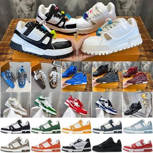 Designer schoenen Reliëf Virgil Trainer Sneaker wit zwart hemelsblauw groen denim roze rood luxe heren casual sneakers laag platform dames trainers Maat 36-45 met doos