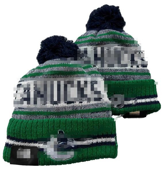 Vancouver Bonnets Cap Laine Chaud Sport Tricot Chapeau Hockey Équipe Nord-Américaine Rayé Sideline USA College Cuffed Pom Chapeaux Hommes Femmes a1