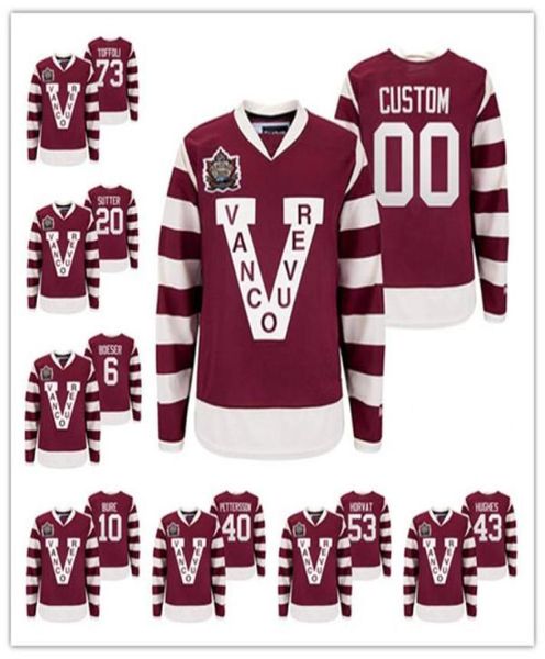 Vancouver Canucks 33 HSedin Hockey Jersey Millonarios Heritage Classic Borgundy Bo Horvat Quinn Hughes Elias Pettersson Vintage 8116140