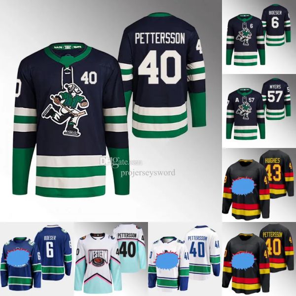 VancouverCanucks # 40 Elias Pettersson Jersey J.T.Miller Brock Boeser Thatcher Demko Tyler Myers Oliver Ekman-Larsson Anthony Beauvillier Bear Schenn