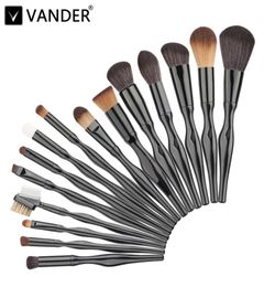 Vander 15pcs Professional Body Curve Make -upborstels Facial Beauty Blush Foundation Blending Contour Powder Cosmetics Brush Kits3055020