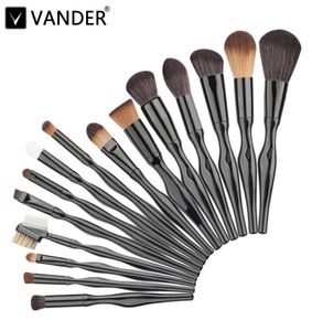 Vander 15pcs Professional Body Curve Make -upborstels Facial Beauty Blush Foundation Blending Contour Powder Cosmetics Brush Kits6721311