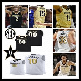 Vanderbilt Commodores 2021 Custom College Basketball Sabben Lee Aaron Nesmith Scotty Pippen Jr. Clevon Brown Maxwell Evans Garland Jersey 4XL