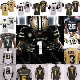 Vanderbilt Commodores Football Jersey NCAA College Jay Cutler Mike Wright Will Sheppard Remahn Davis Culte Griffin Gillespie Anderson Richard Boddie Jr Swan