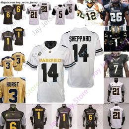 Vanderbilt Commodores voetbalshirt NCAA College Jay Cutler Mike Wright Will Sheppard ReMahn Davis Maxwell Worship Rocko Griffin Gillespie Anderson Richard