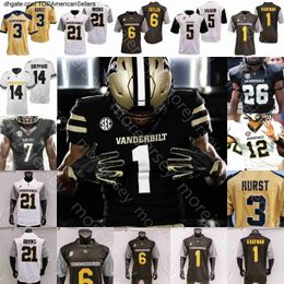 Vanderbilt Commodores voetbaljersey NCAA Jay Cutler Mike Wright Will Sheppard Re'mahn Davis aanbidding Griffin Gillespie