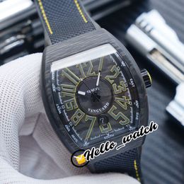 vanguard horloge Nieuwe HEREN COLLECTIE Vanguard Crazy Hours 3D Geel Zwarte Wijzerplaat Miyota Automatic Mens Watch Carbon Krypton Case Nylon Wathces Hello_watch